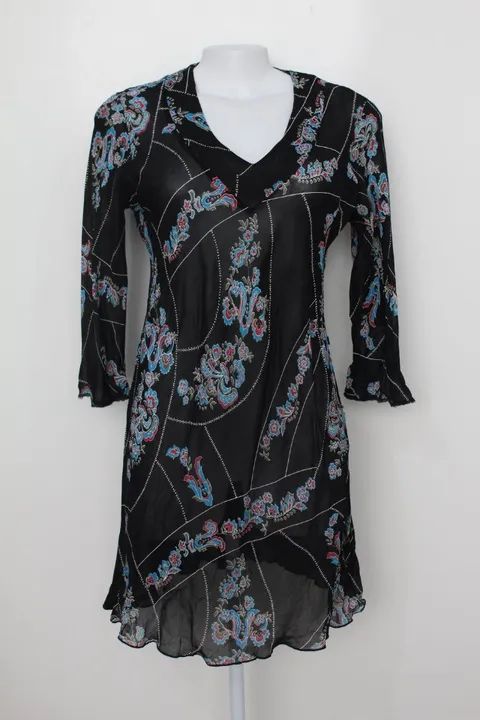 VESTIDO  ESTAMPADO COM TRANSPARÊNCIA DISPARATE