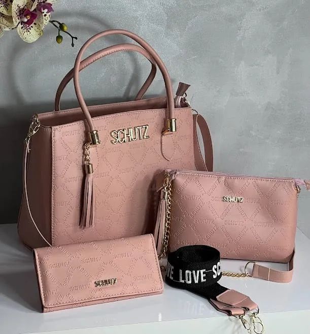 Kit Bolsa Feminina Schutz (3 PEÇAS) - Acompanha Pompom (Consulte Estoque) - Foto 5