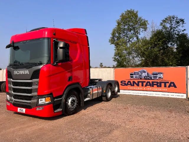 Scania R 450 A6X2 2021 Seminovo Completo Revisado Único Dono Baixo Km Vermelho