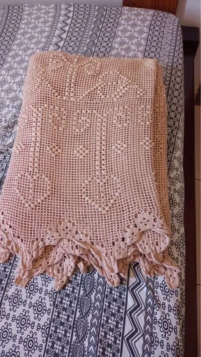 Jogo de Cama Bordado em Crochê - Foto 2