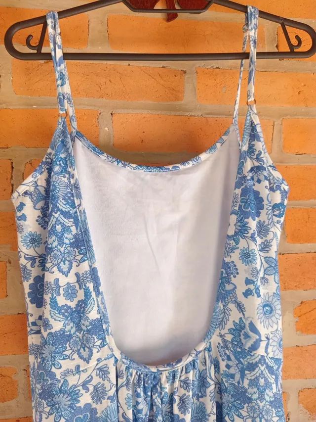 vestido Toli floral azul e branco - Foto 4