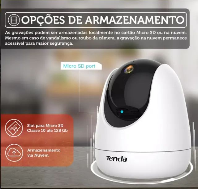 Câmera de Segurança Residencial Wifi e Baba Eletrônica Tenda - Foto 2