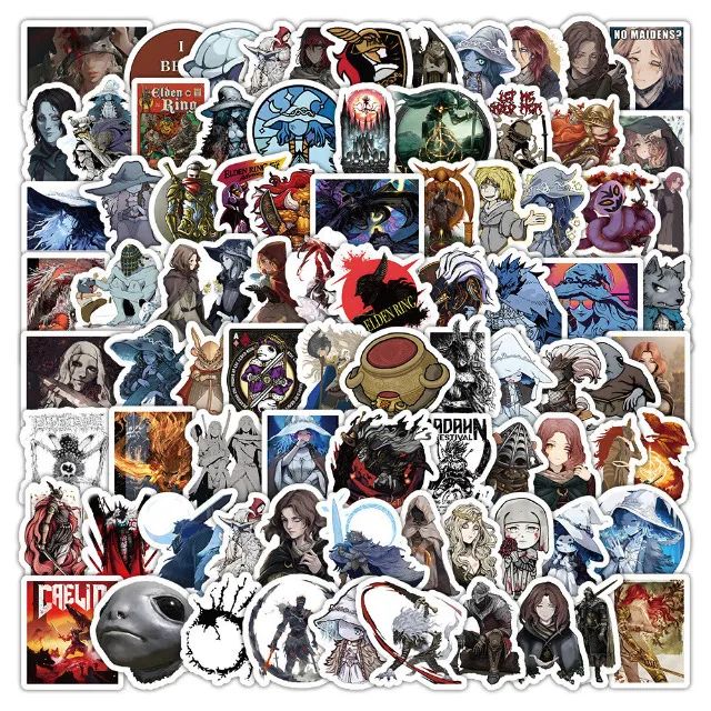 Kit 100 Adesivos de Elden Ring - Autocolantes Pcs Peças Unidades Soulslike