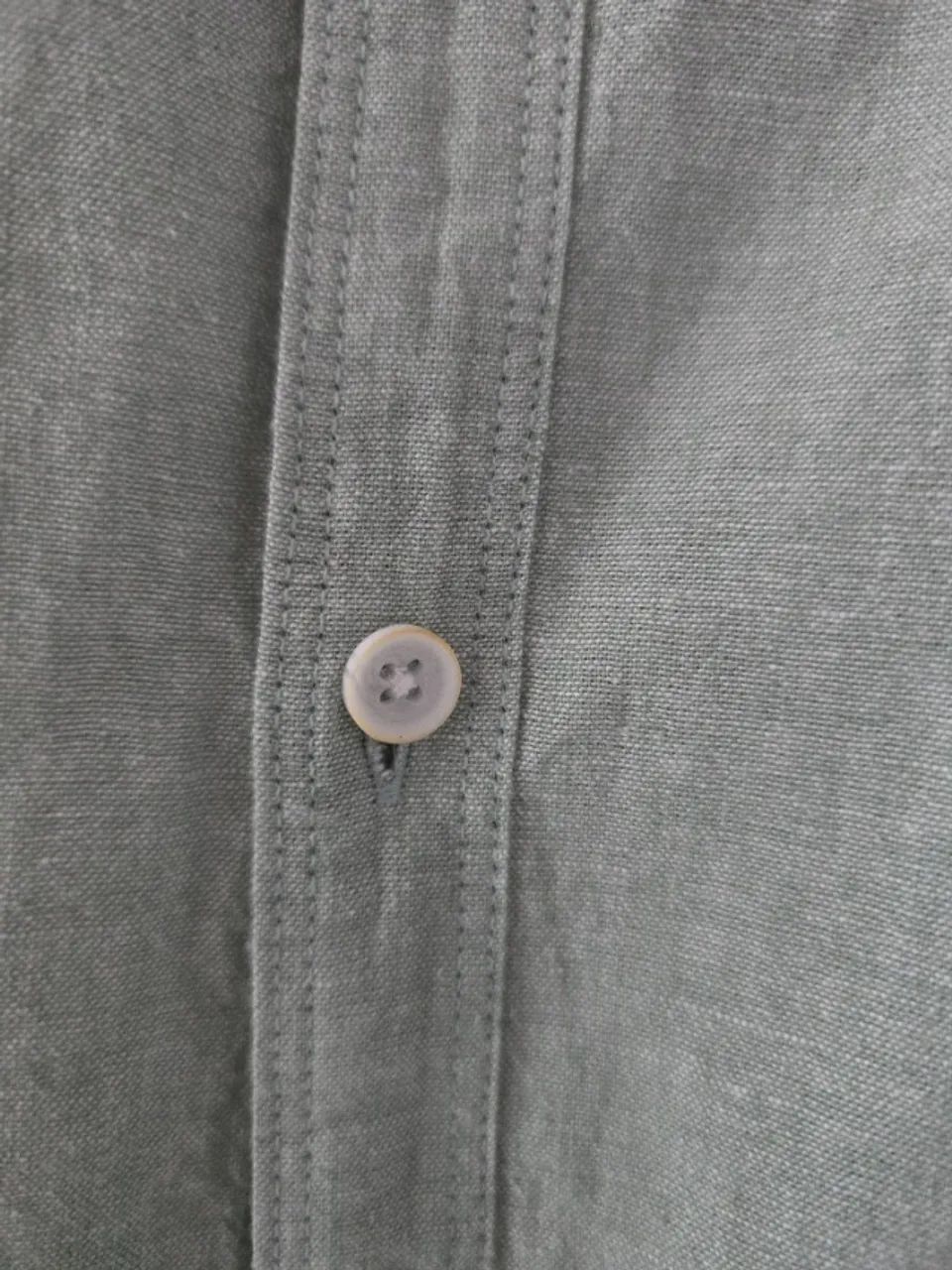 Camisa masculina manga curta verde em linho e algodão Roupas