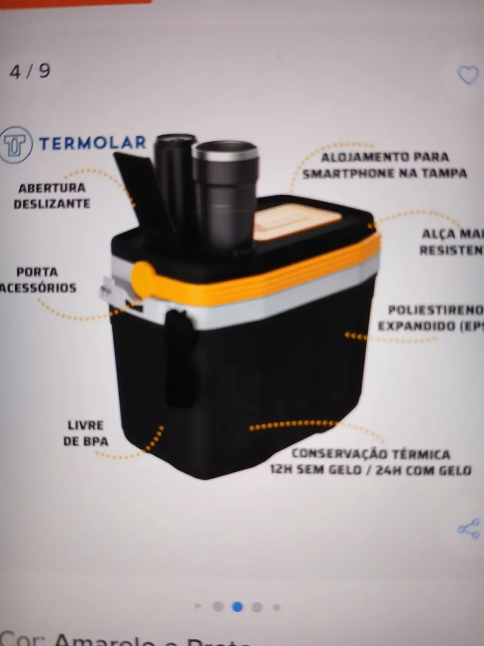 Cooler Térmico Portátil Termolar com Porta Acessórios zap *