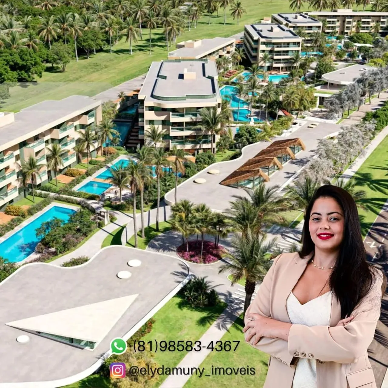 Flats Studios em Resort para Rentabilidade em Muro Alto