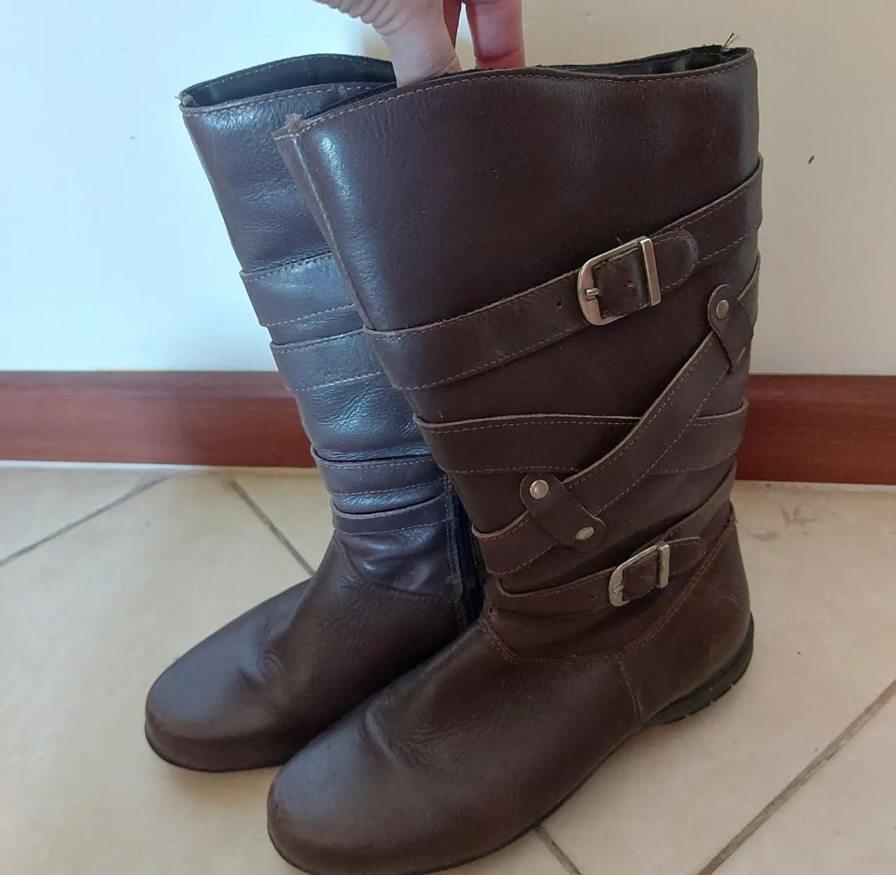 Botas de couro legítimo 