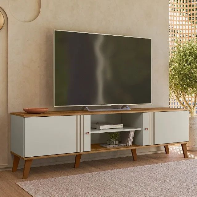 Rack Bancada Denver 1,80m Para Tv até 75 Polegadas - Foto 2