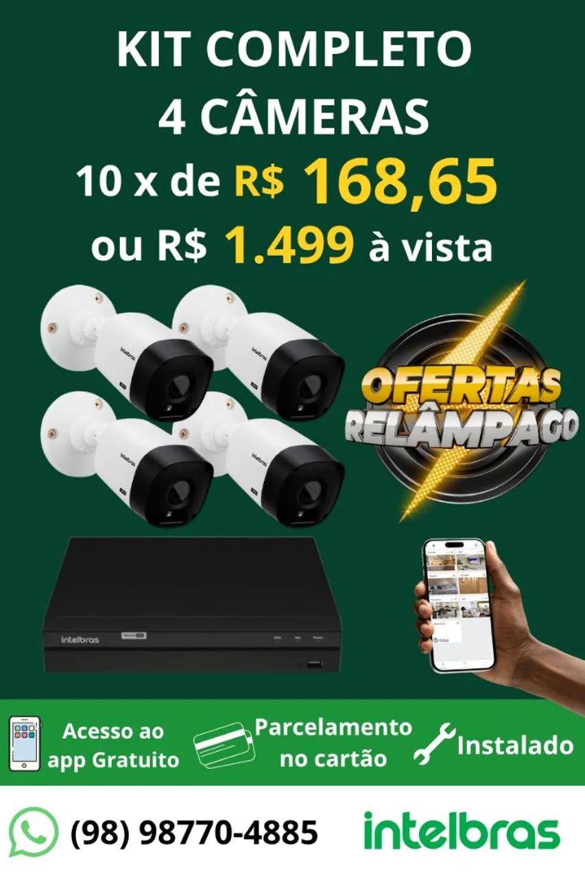 Kit 4 cameras intelbras