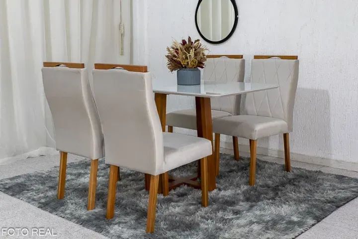 Mesa de Jantar Pedro  1,20m  4 Cadeiras   Pronta Entrega!  RF - Foto 4