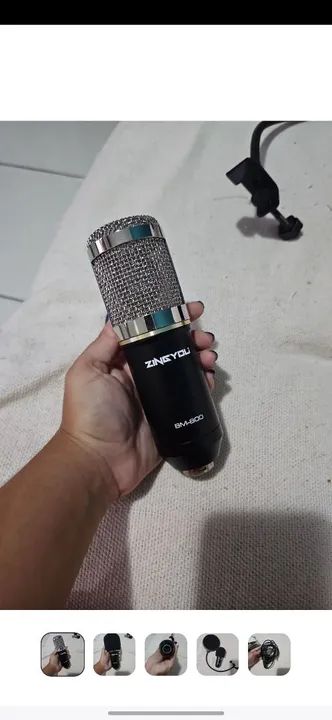 Microfone condensador BM-800, pop filte e cabor