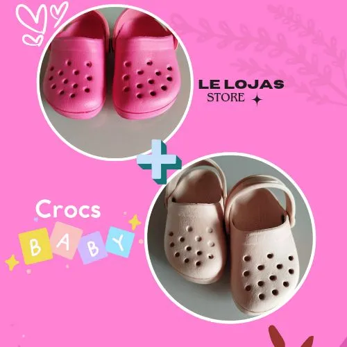 Par de Crocs Baby Babuche Chinelo Papete bebê infantil criança Unissex Várias cores