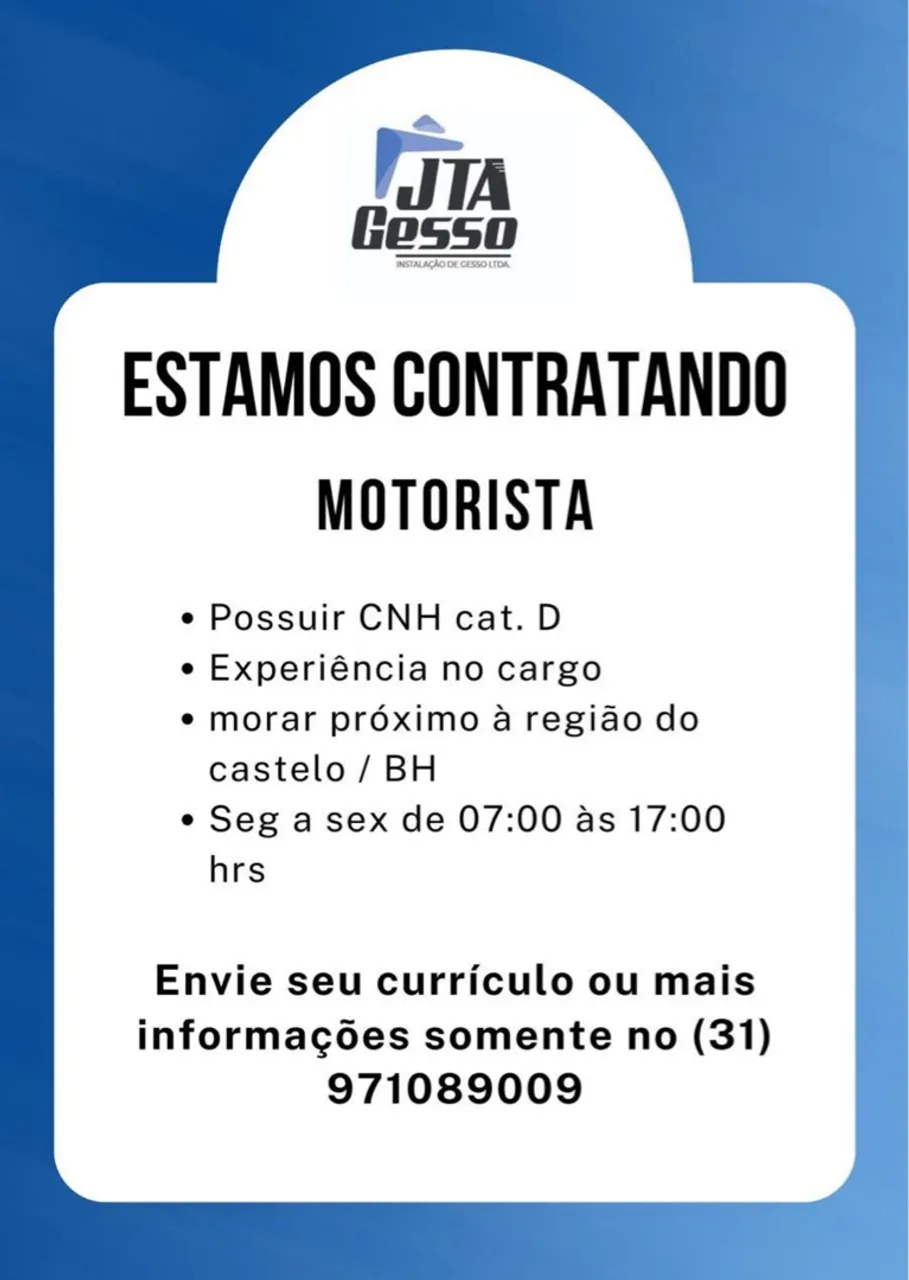 Motorista D - vagas