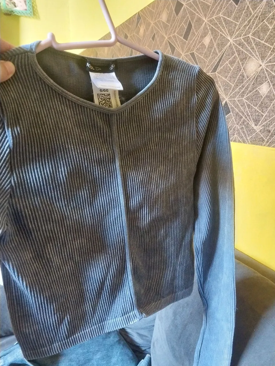 Blusa canelada manga longa