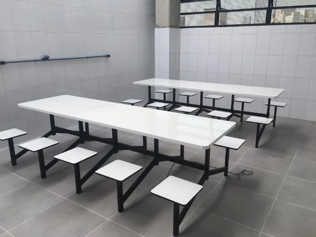 Mesa para refeitório -bancos acoplados com encosto-8 lugares - Foto 3