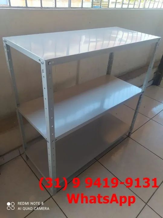 Estante de 1 Metro de Altura Funda 40cm de Profundidade com 3 Divisórias - Frete Grátis - Foto 2