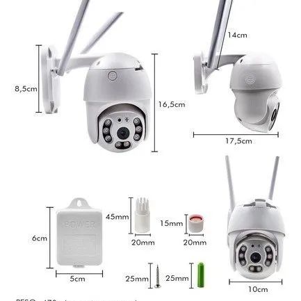 Câmera Ip Externa Wifi Dome Infra Prova D'água IP66 - Foto 2