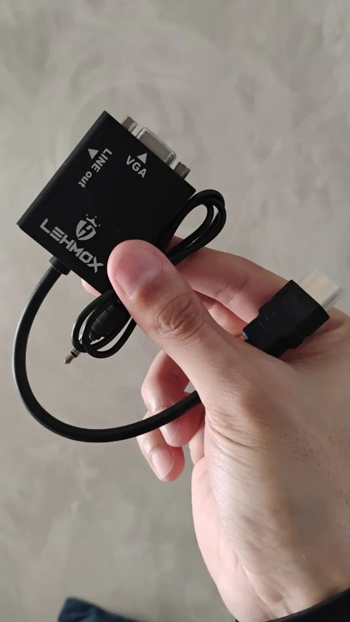 Cabo Conversor Adaptador HDMI para VGA + Cabo P2 - LEHMOX - Novo - Foto 2