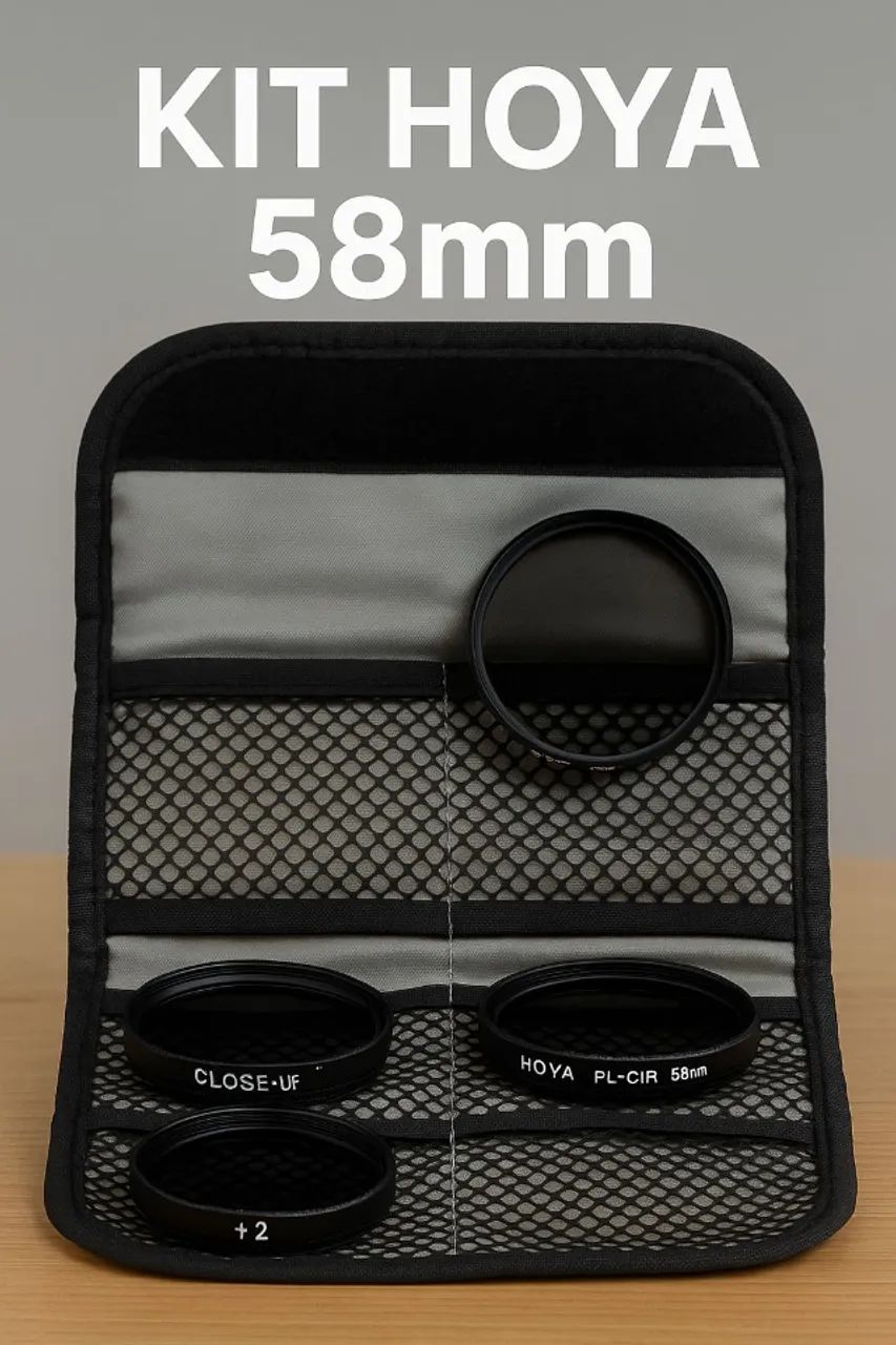 Kit de Filtros HOYA 58mm - Close-Up + Polarizador - BAIXOU PREÇO - Foto 3