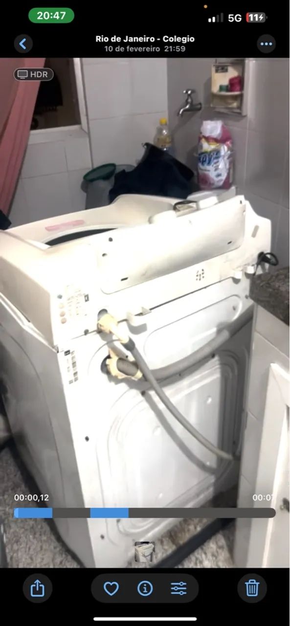 Máquina de lavar roupa Electrolux defeito cesto de quebrado 