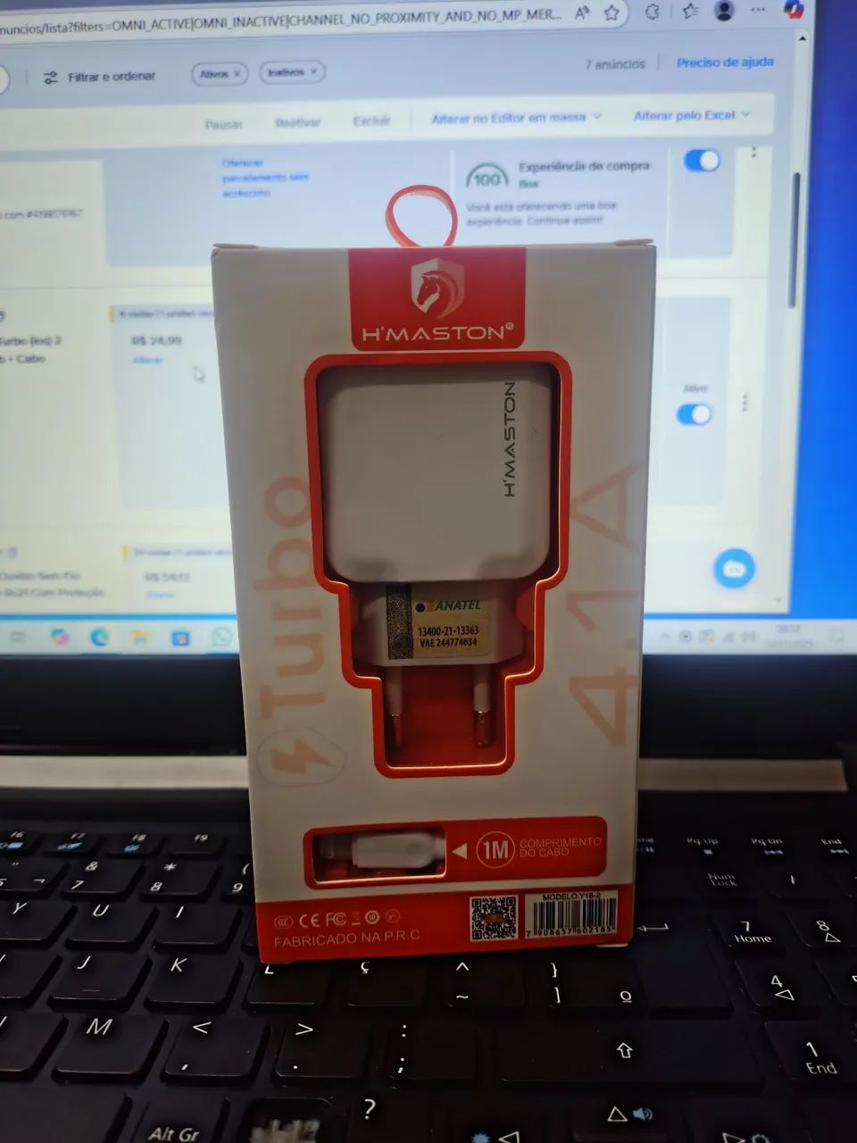 Carregador Turbo 2 Entradas Usb + Cabo Lightning Branco - Foto 3