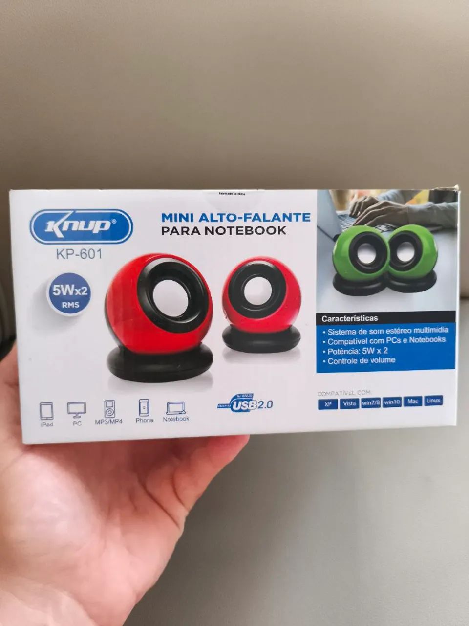 Mini caixa de som para computador e notebook na cor preta - Foto 3