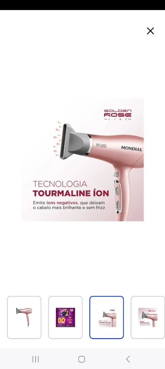 Secador de Cabelo Mondial Gold Rose - Novo - Foto 2