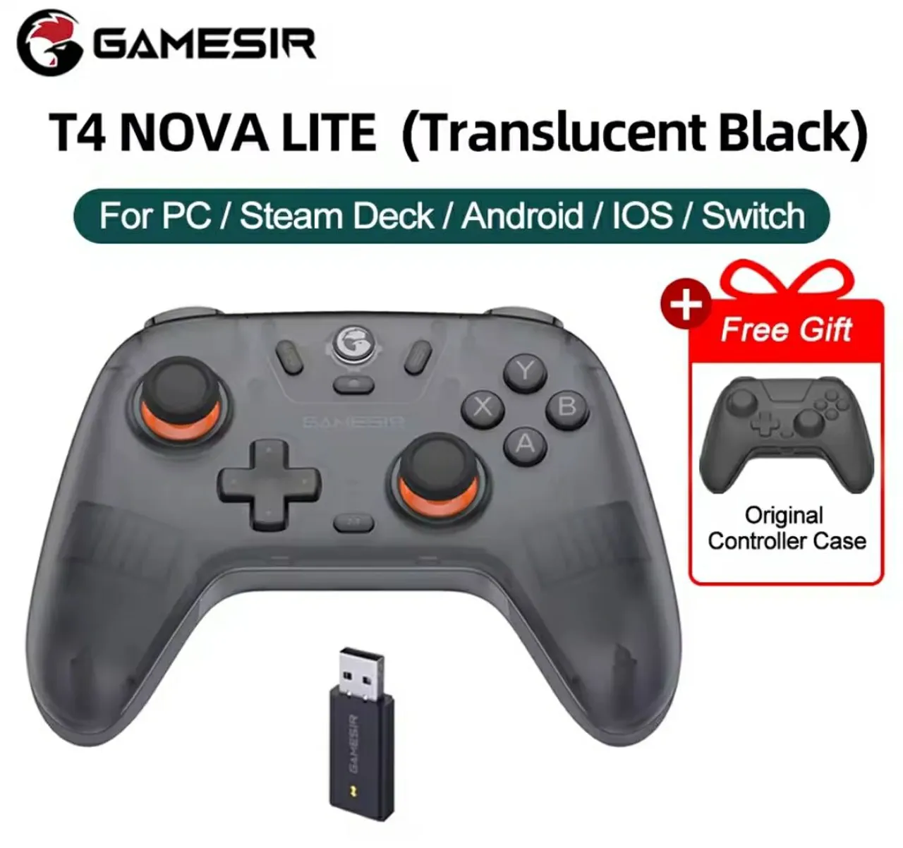 Controle Gamesir T4 Nova Lite (Translucent Black). Novo, lacrado e pronta entrega!