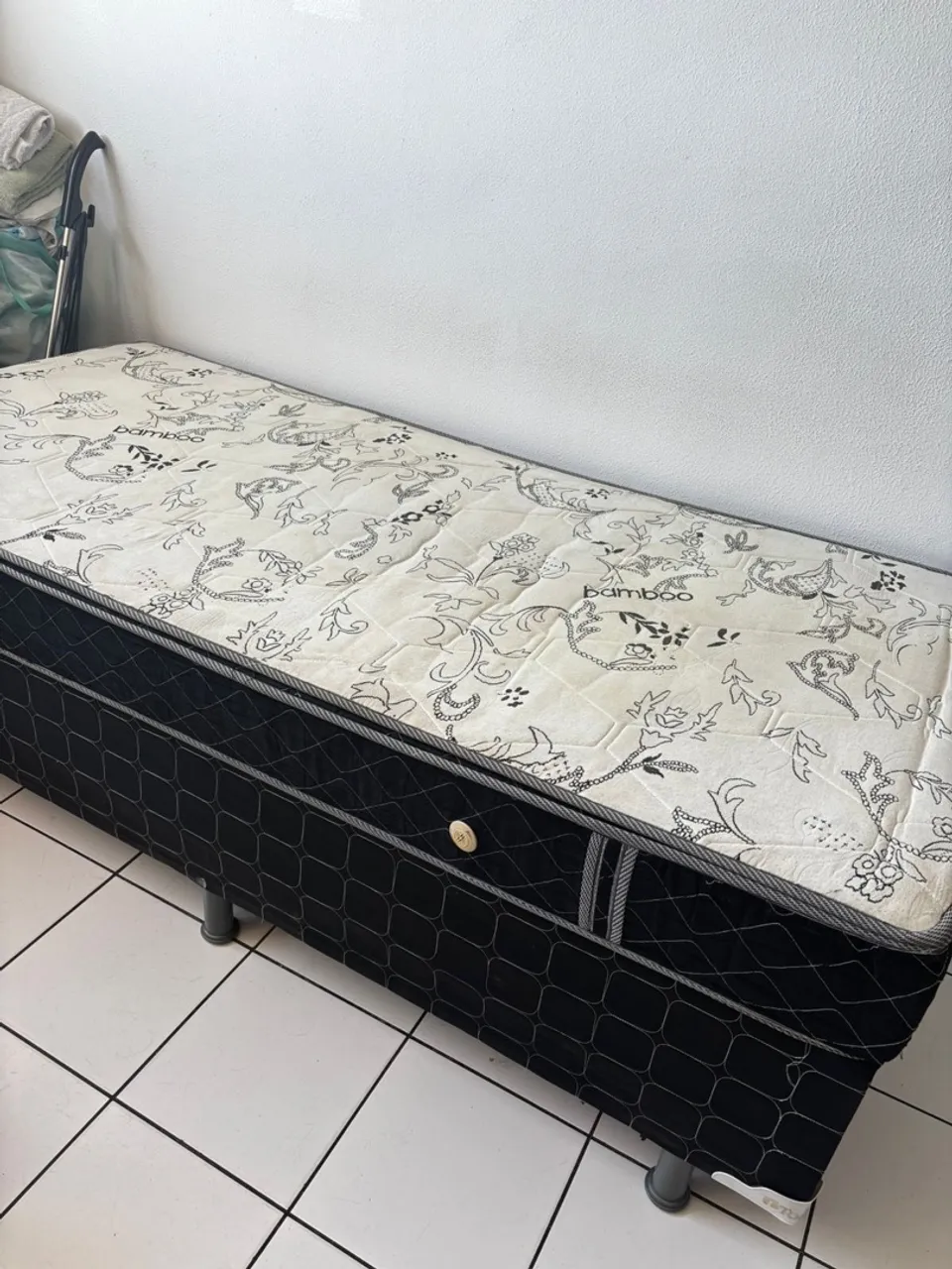 Cama Box Solteiro com Colchão Bambu