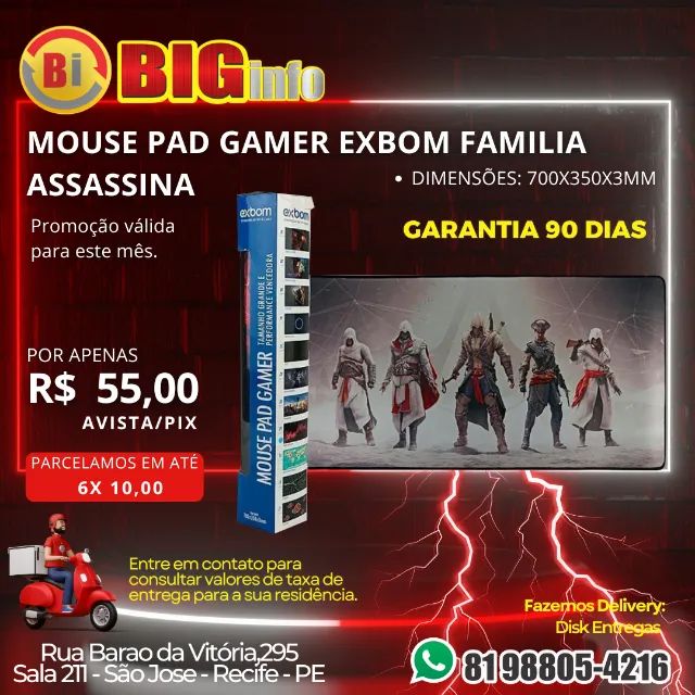 Mouse PAD Gamer Varias Extampas 