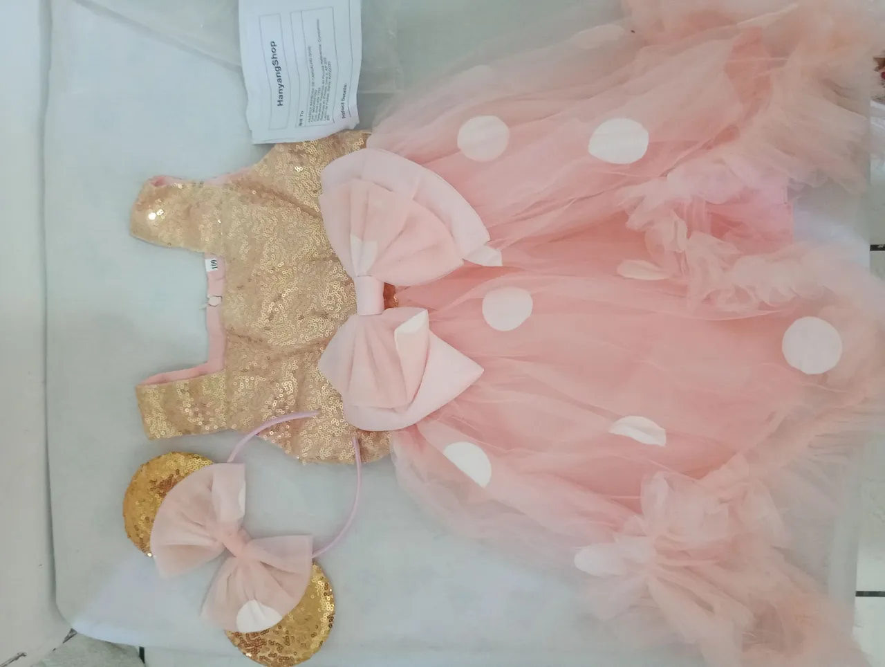 Vestido temático Minnie com tiara