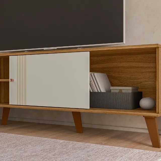 Rack Bancada Denver 1,80m Para Tv até 75 Polegadas - Foto 4