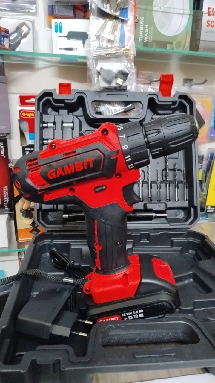 Parafusadeira/Furadeira sem Fio GAMBIT 12V - Desempenho Profissional Para Todos