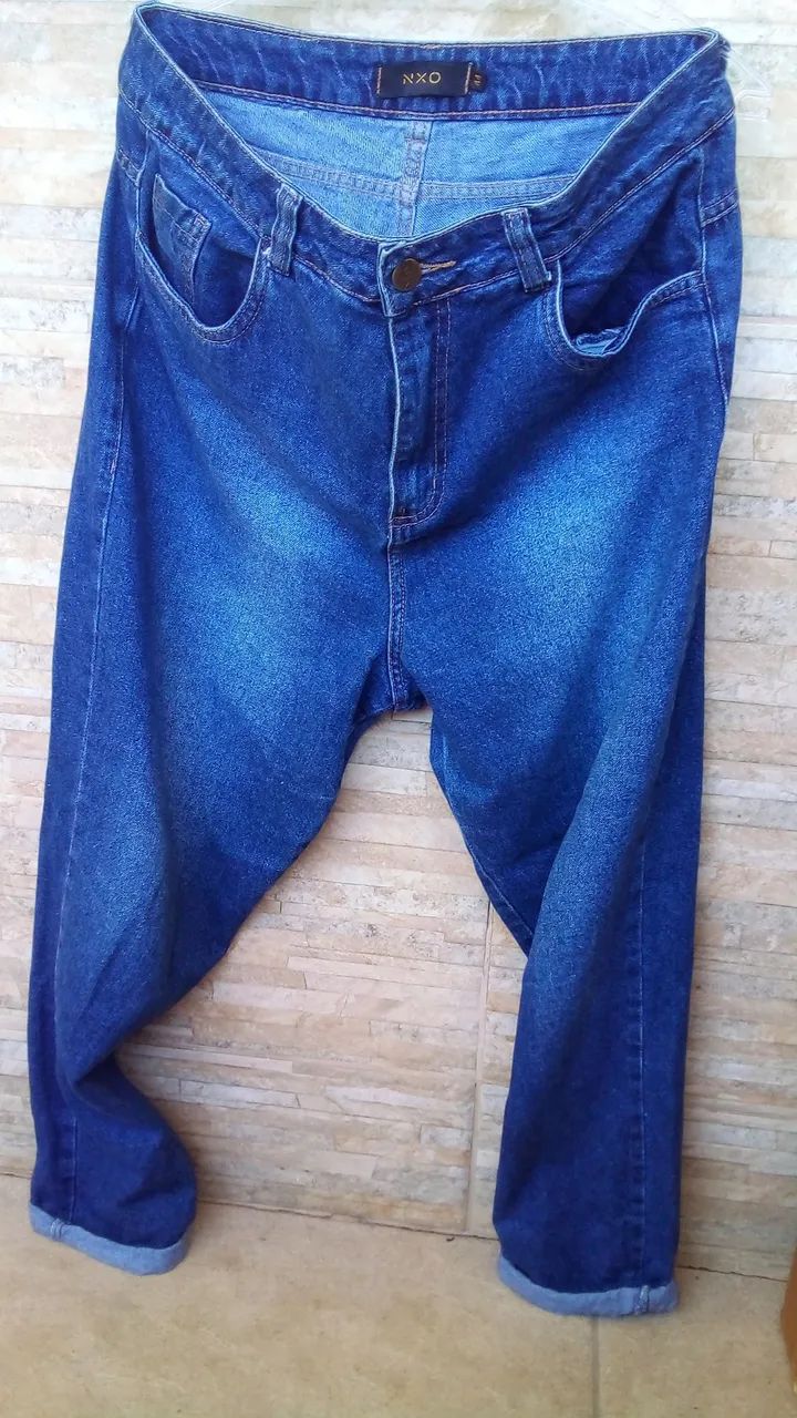Calça Feminina tam. 44 Mom Jeans Azul - NXO pouco usada