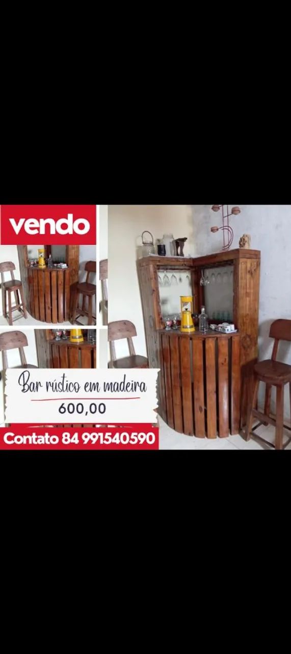 Bar rústico em madeira