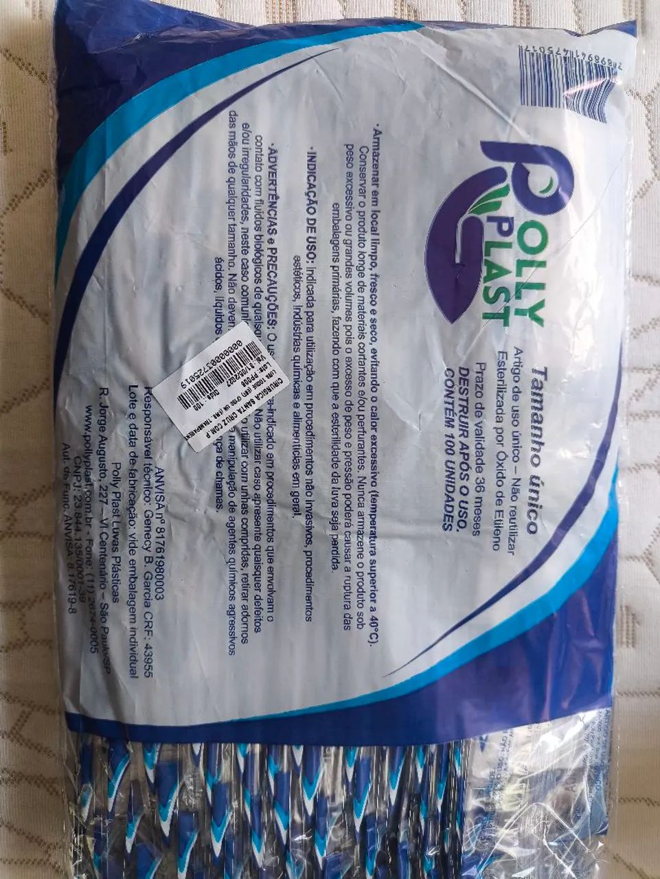 LUVA PLáSTICA ESTéRIL POLLYPLAST - COM 350 UNIDADES  - Foto 3