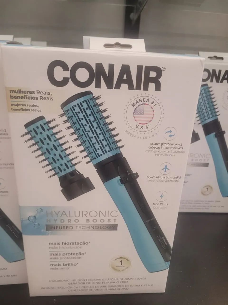  Escova Rotativa conair Hyaluronic Hydro Boost