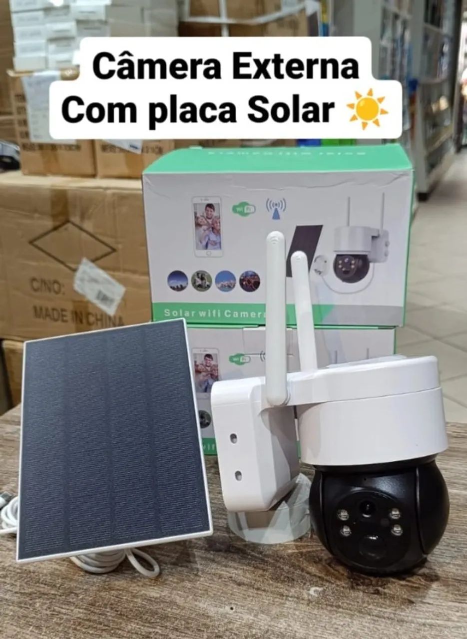 CÂMERA EXTERNA COM PLACA SOLAR