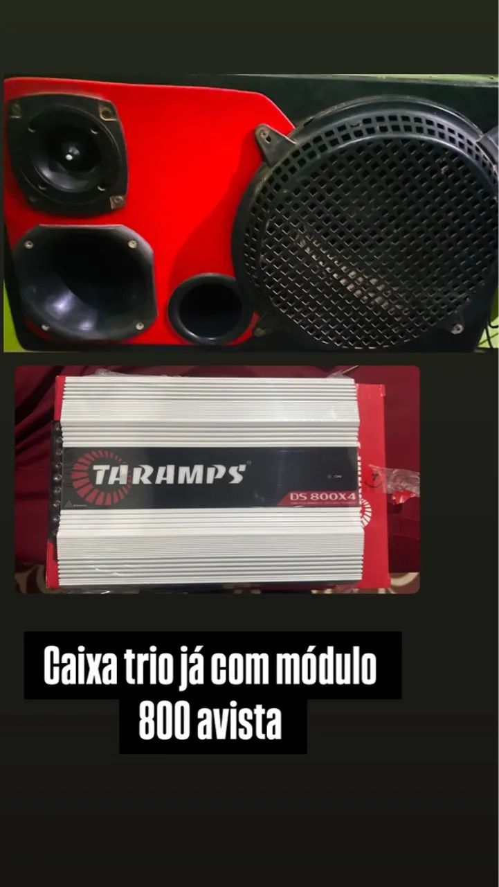 Caixa trio com módulo Taramps DS 800X4