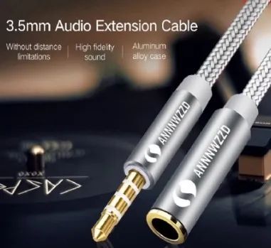 Cabo de Extensão de áudio 3.5mm para Conectar Auxiliar para computador e Celular - Foto 3