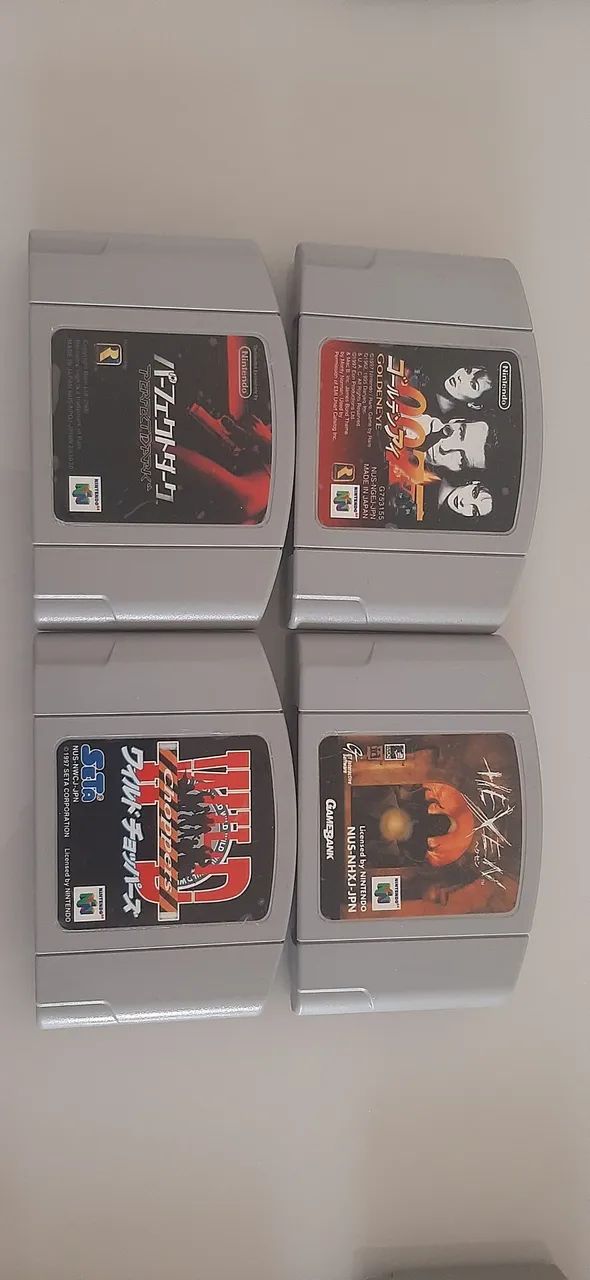 4 Jogos de Nintendo 64 - GoldenEye, Perfect Dark, Wild Choopers e Hexen