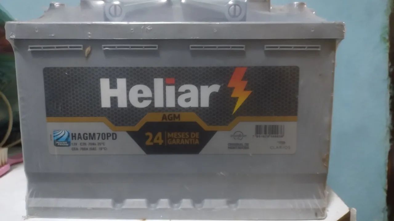 Bateria heliar AGM 70Ah nova com dois de garantia 