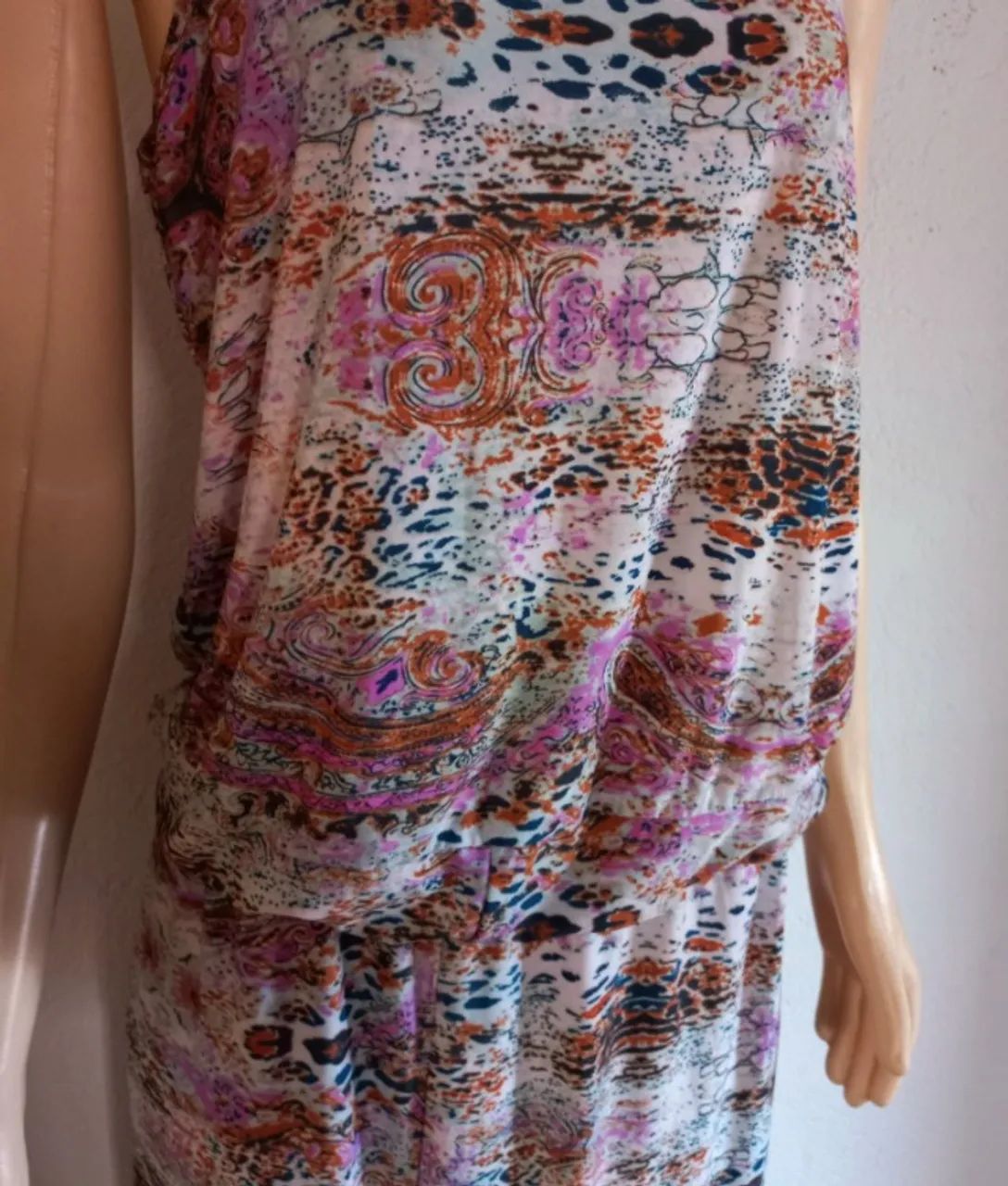 11_Vestido longo estampado Quintess / Tam M  - Foto 2