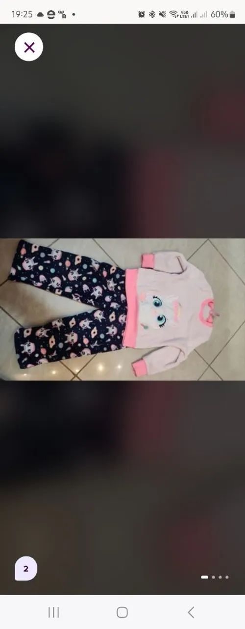 Conjunto de pijama infantil unicórnio