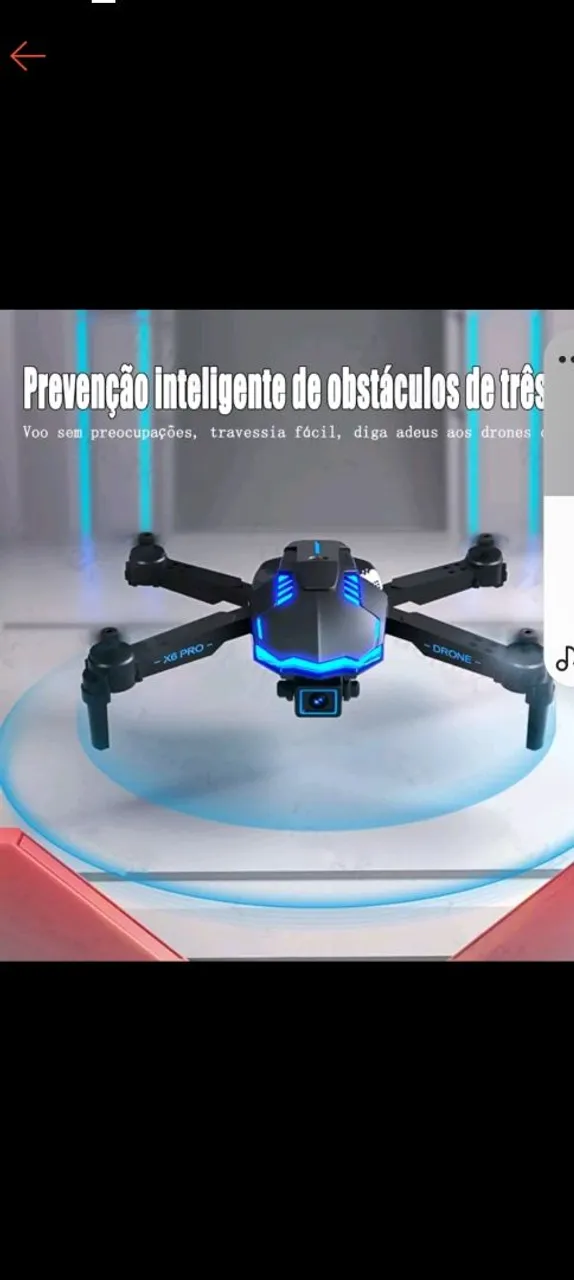 Drone X6 Pro com Prevenção de Obstáculos