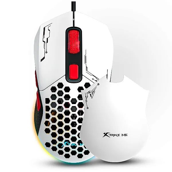 Mouse Gamer com Fio 7200 Dpi, RGB, Design Customizável, Branco - Xtrike-ME GM-316W - Foto 4
