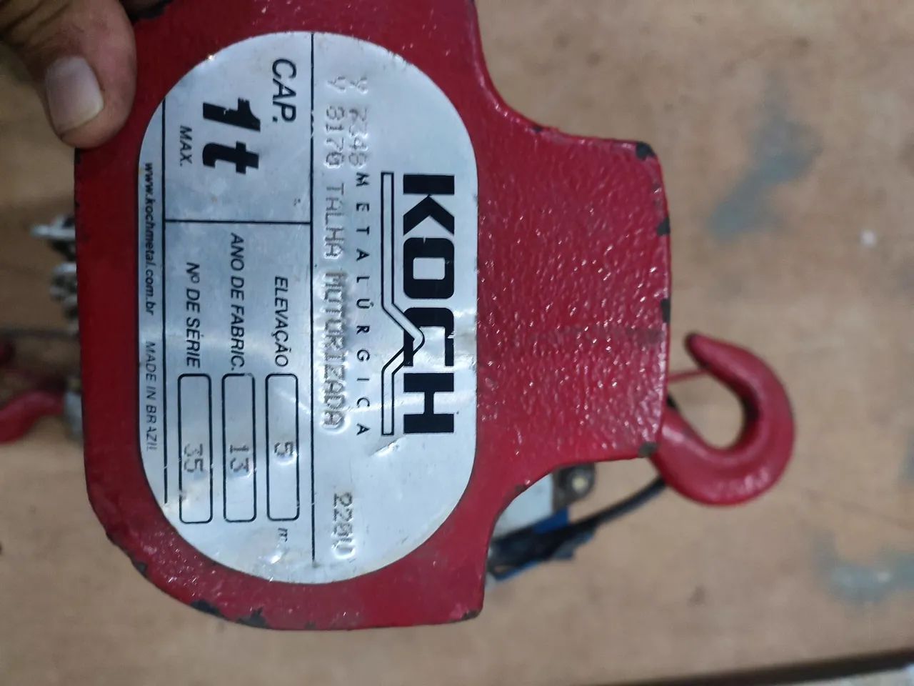 Talha elétrica industrial Koch 1 tonelada - Foto 2