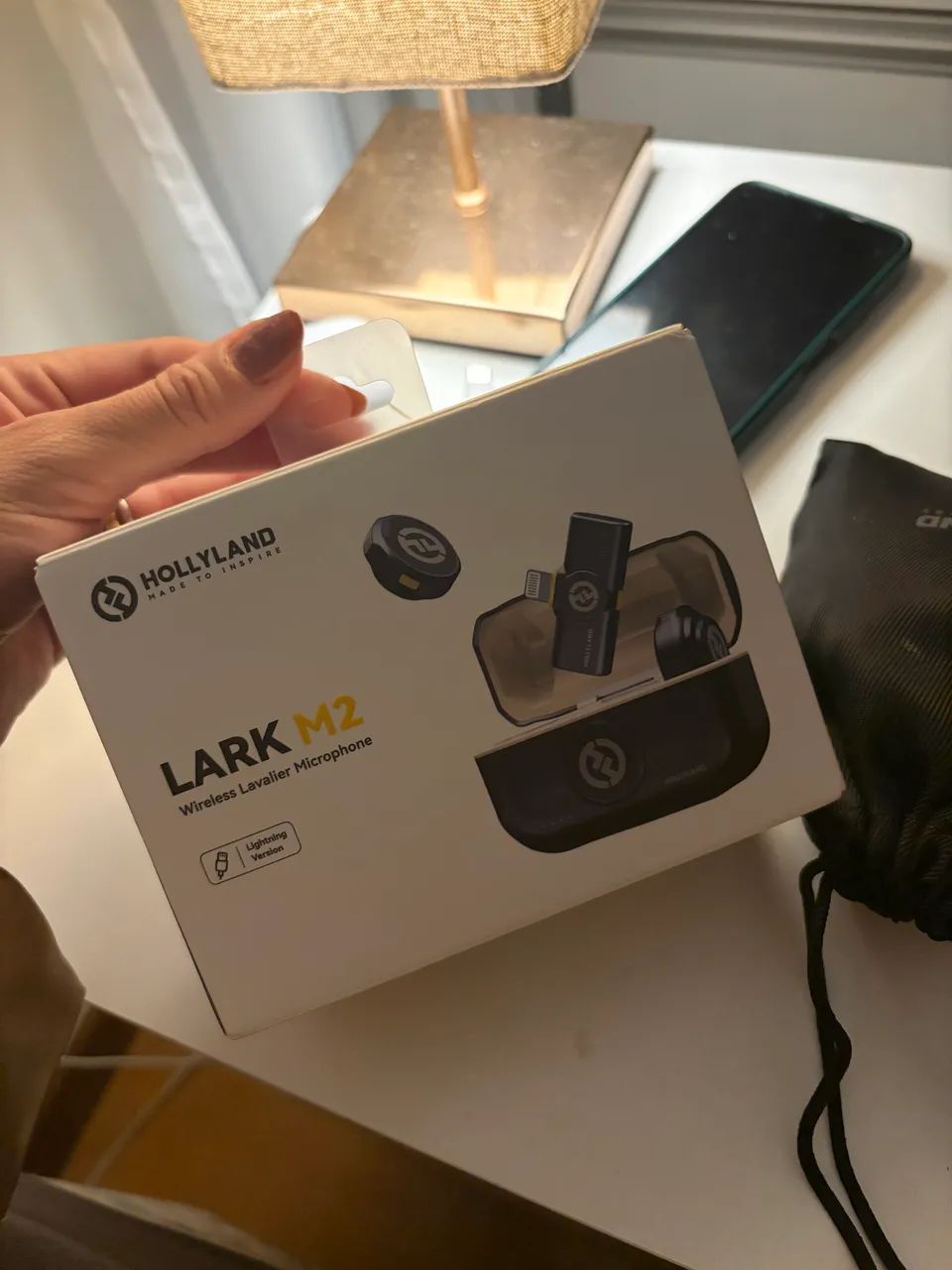 hollyland lark m2 microfone de lapela sem fio, certificado mfi com cancelamento de ruído - Foto 2