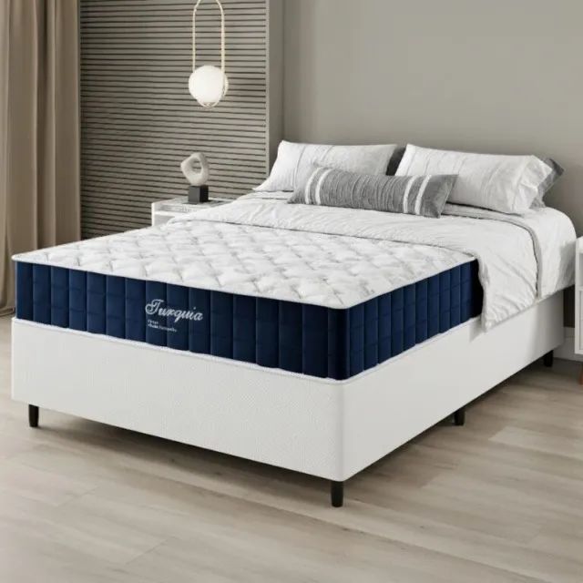 Colchão Casal Turquia D28 + Base Box Simples  - Pronta Entrega!