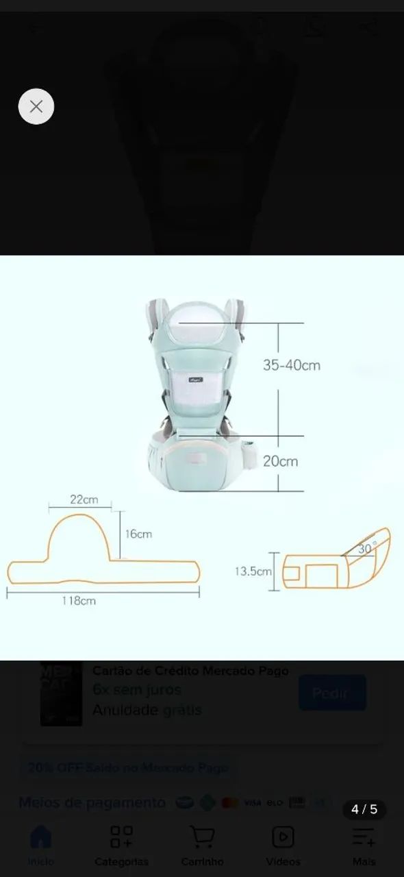 Vendo:Canguru Ergonômico para Bebê - Confortável e Ajustável - Foto 2